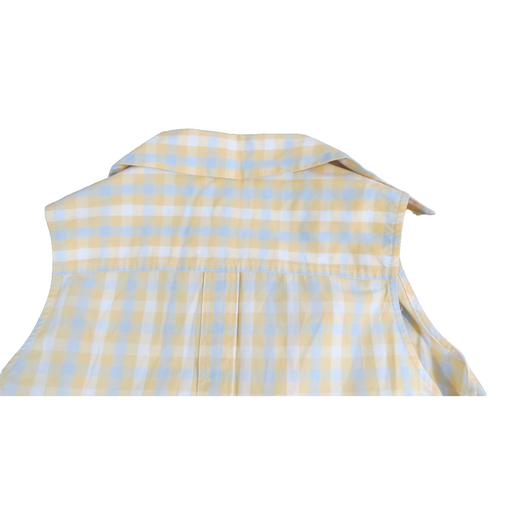 Pendleton Womens S Yellow Gingham‎ Sleeveless Button office Shirt Cotton Casual - Picture 8 of 10